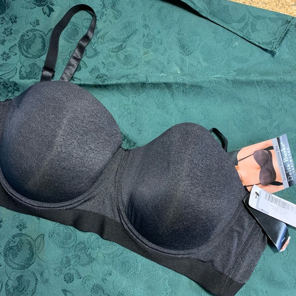 Strapless MultiWay Bra Delta Burke. Charcoal Demi Bra Plus Too Size 40DD. New - Picture 1 of 5